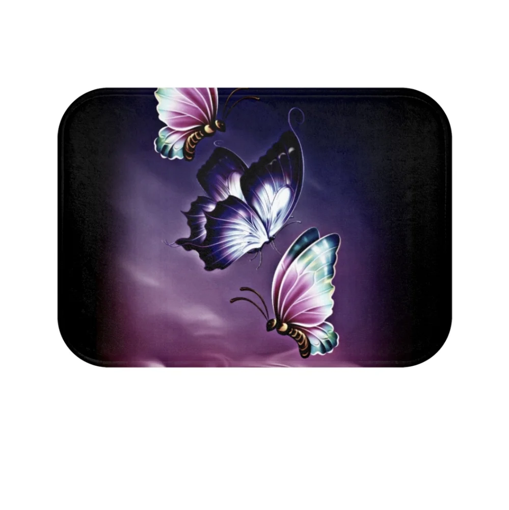 Butterflies bath mat